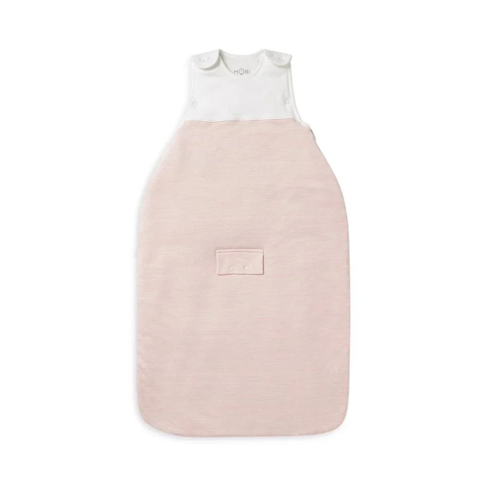 MORI Clever Sleeping Bag 0-2 Years Blush Stripe Bamboo Organic Cotton NWT‎